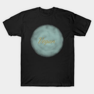 Vegan Gold Typography Art Minimal Design T-Shirt